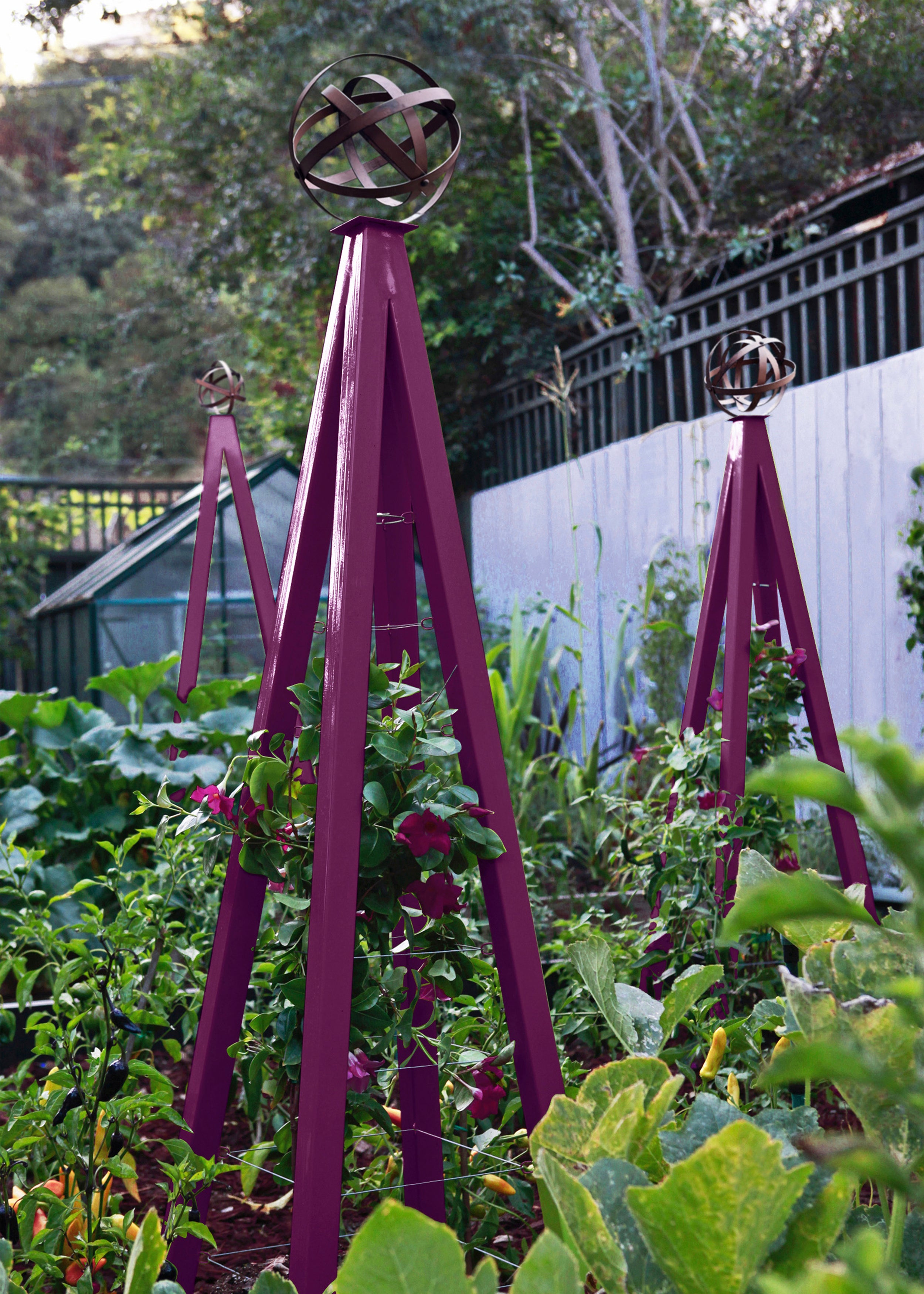 obelisk planter trellis AKORIS GARDEN TUTEUR JR | Terra Trellis
